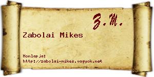 Zabolai Mikes névjegykártya